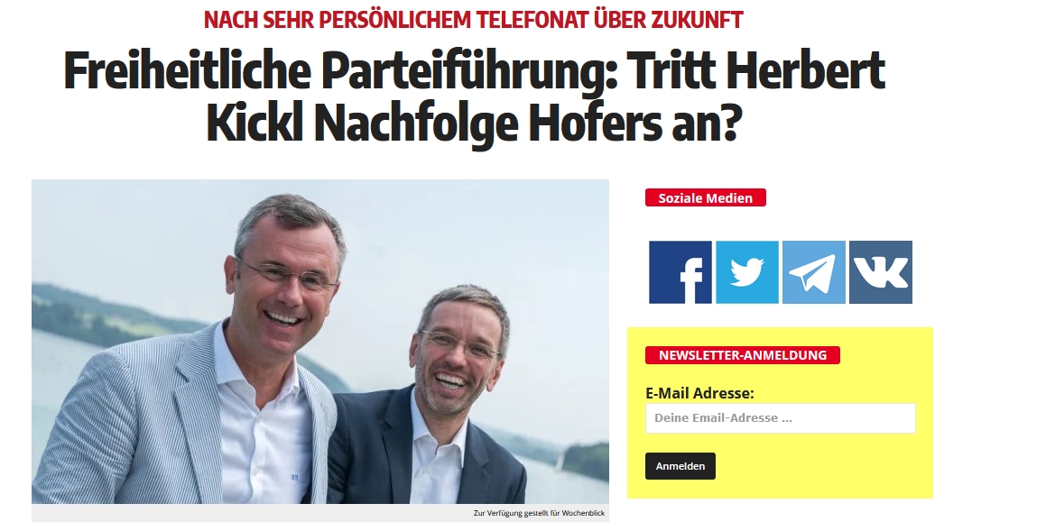 Freiheitliche Parteiführung: Tritt Herbert Kickl Nachfolge Hofers an?