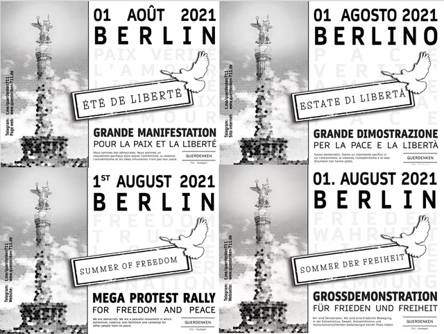 1 August 2021, Großdemonstration Berlin, Querdenken, Sommer der Freiheit