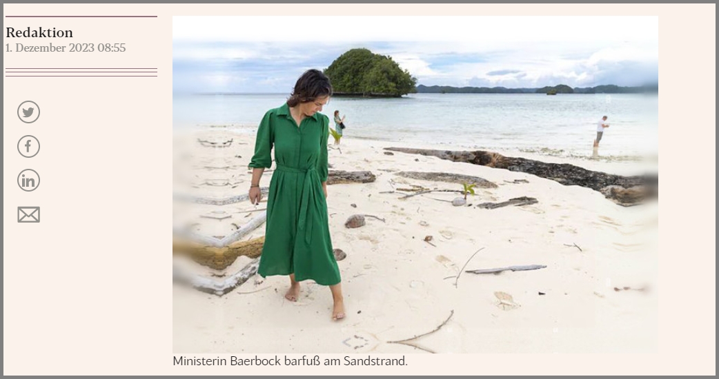 Das Baerbock und 178.000€ für Barfuß-Photos am Strand…