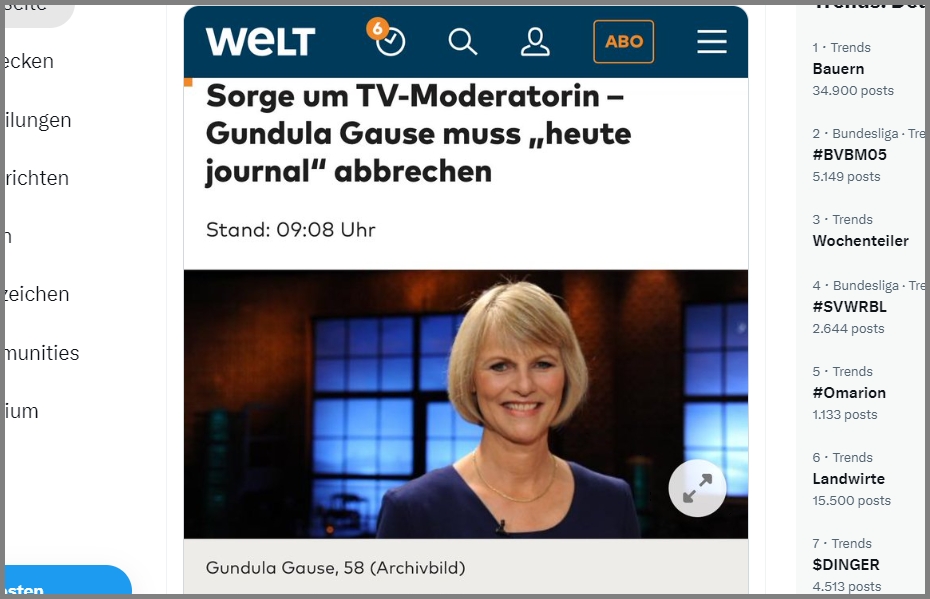 Gundula Gause “Heute” Moderatorin vor laufender Kamera zusammengebrochen…