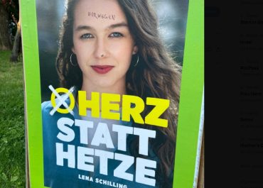 Grünen Spitzenkandidatin Lena Schilling - es sieht nach "Hetze statt Herz" aus...
