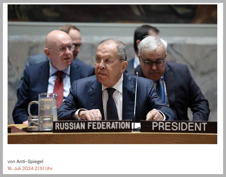 Der Russische Außenminister Lawrow unterbreitet der Welt einen Vorschlag für eine gerechtere Weltordnung…