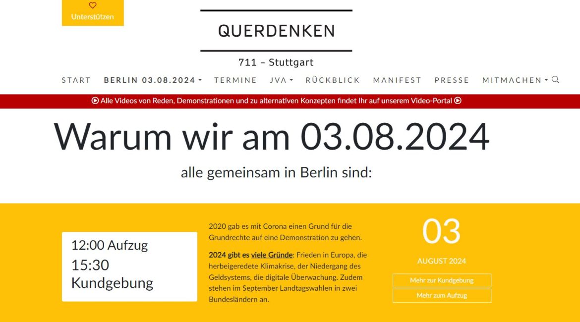 Es geht wieder los – Querdenken demonstriert am 3. August in Berlin…